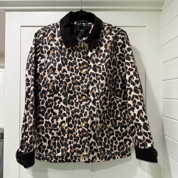 J. Crew Jackets & Blazers - J. Crew Leopard Designed Barn Jacket